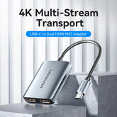 Vention USB-C to Dual HDMI MST Adapter | ACZHB